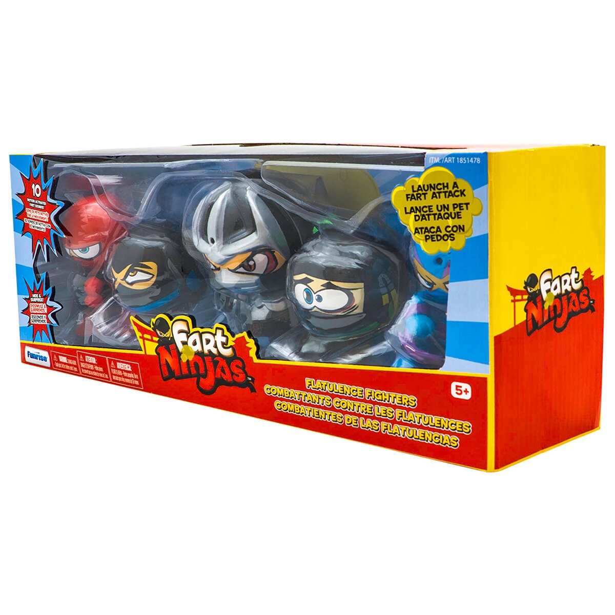 Funrise Fart Ninjas 5 Pack 70760 - Motion-Activated Farting Figures for Kids 5+