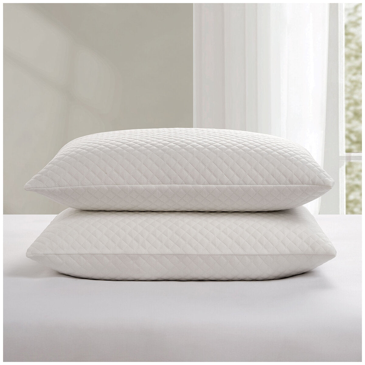 Hotel Grand Foam & Fibre Pillow 2 Pack, Jumbo/Queen, Medium Density, Model K250005