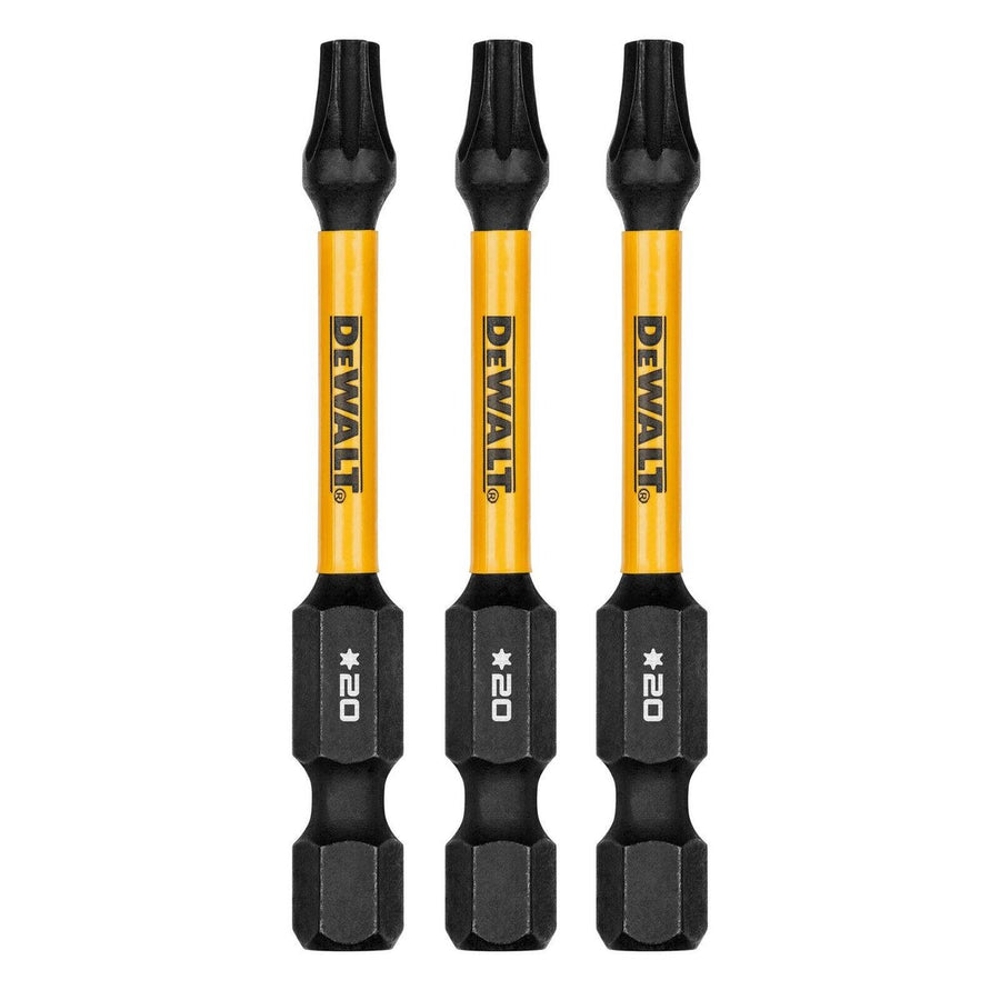 Dewalt Flextorq Screwdriver Bit - TX20 - 57mm - 3 Pack - Impact Resistant - SuperSaverAU - view 1