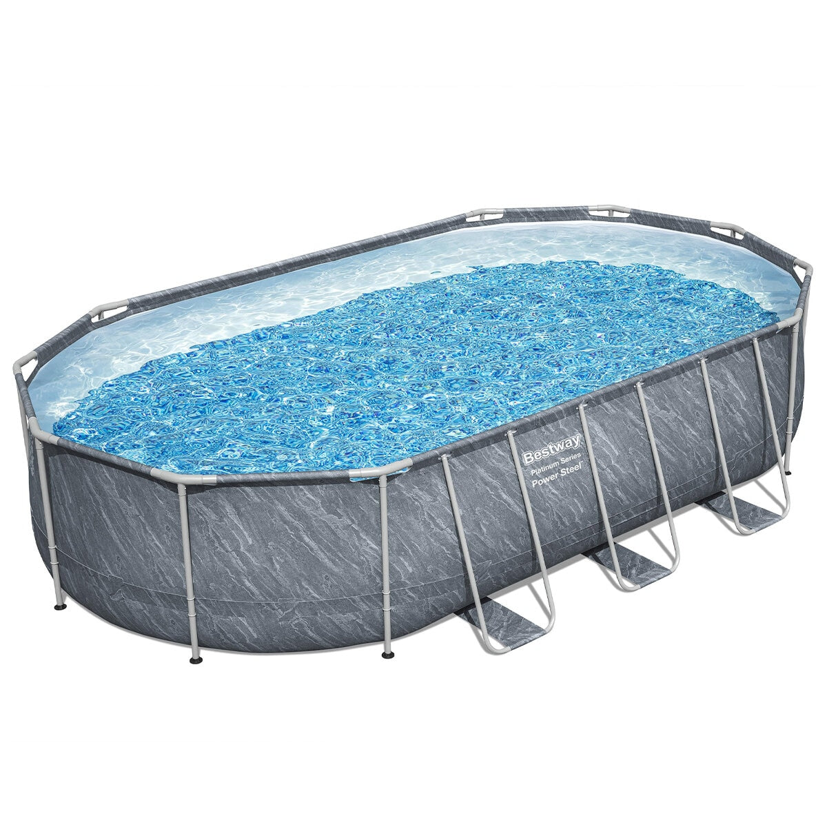 Bestway Power Steel Pool Set 561JTE 6.10m x 3.66m x 1.22m with Sand Filter & Ladder - SuperSaverAU - view 2