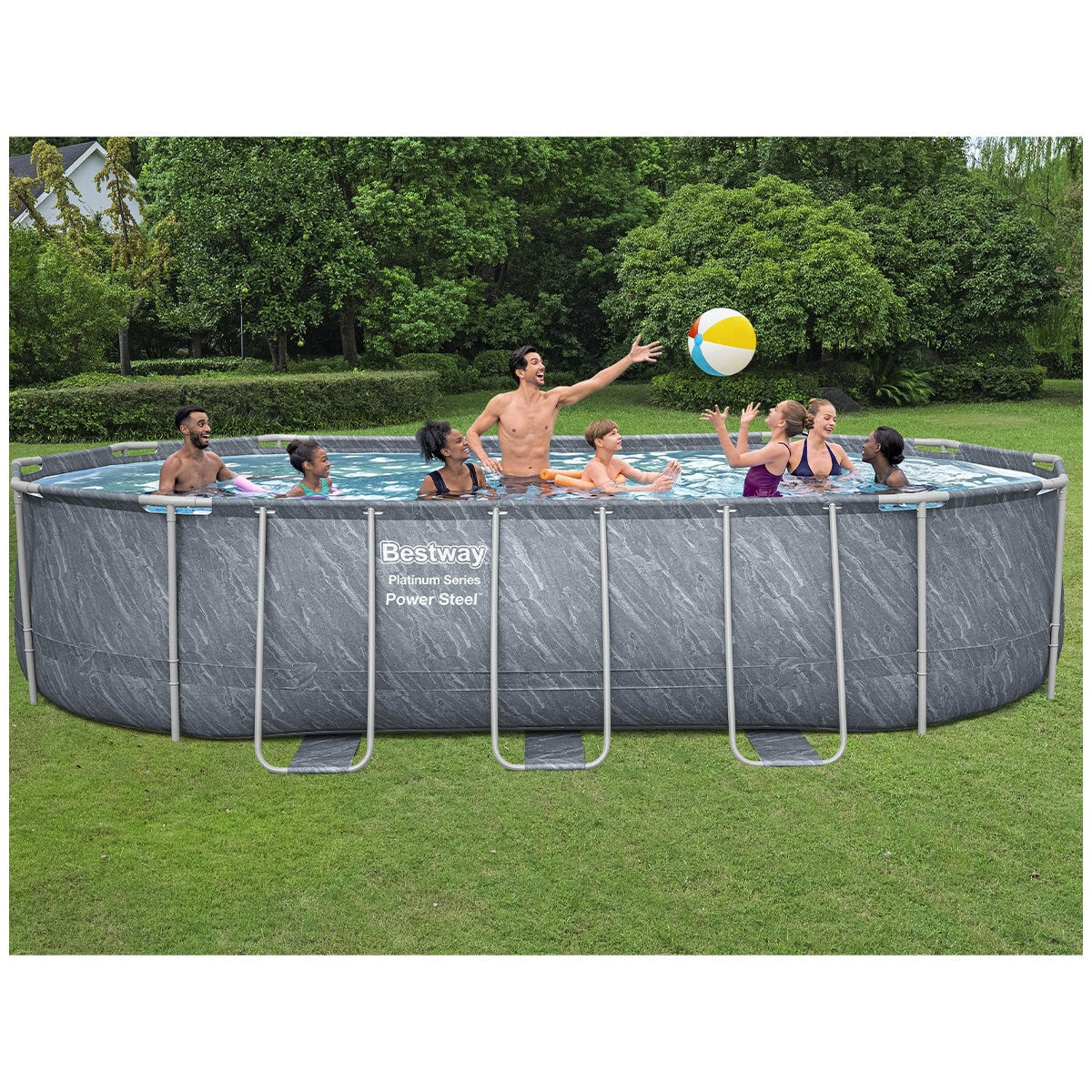 Bestway Power Steel Pool Set 561JTE 6.10m x 3.66m x 1.22m with Sand Filter & Ladder - SuperSaverAU - view 10