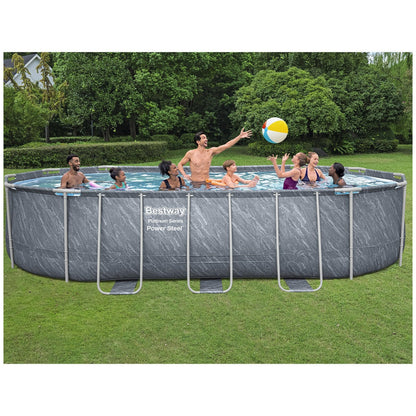Bestway Power Steel Pool Set 561JTE 6.10m x 3.66m x 1.22m with Sand Filter & Ladder