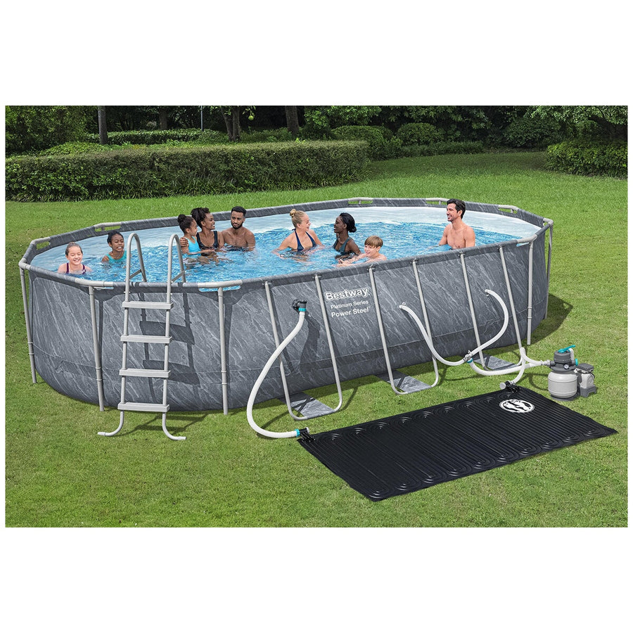 Bestway Power Steel Pool Set 561JTE 6.10m x 3.66m x 1.22m with Sand Filter & Ladder - SuperSaverAU - view 1