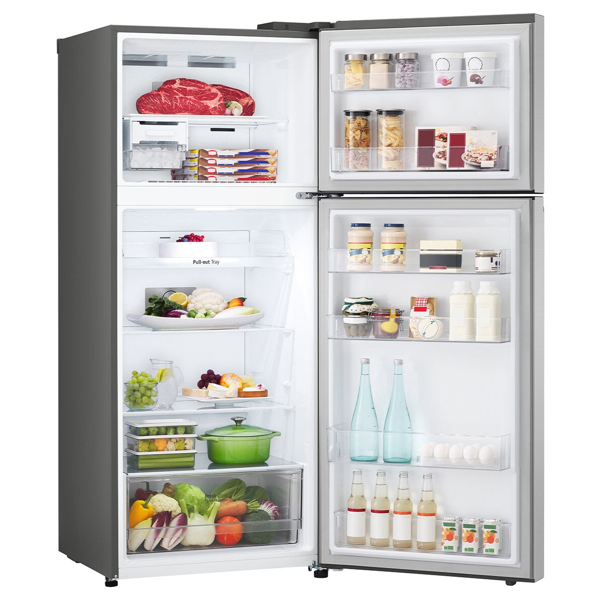 LG 375L Top Mount Fridge GT-5S, Stainless Steel, Smart Cooling, 4 Star Energy - SuperSaverAU - view 6