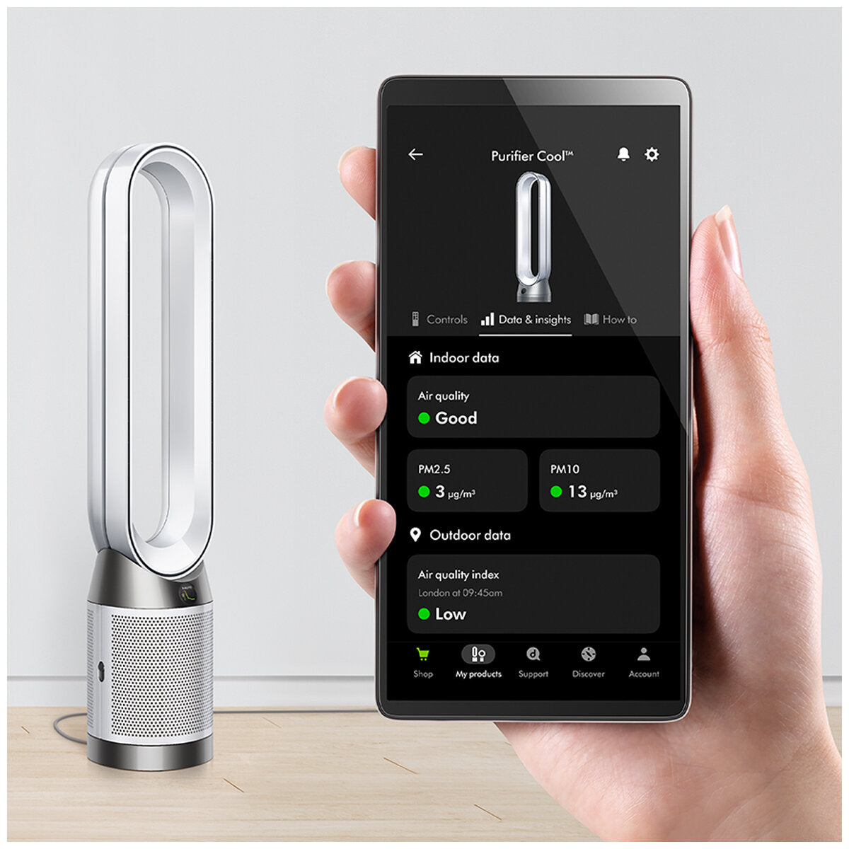 Dyson Purifier Cool PC1 544929-01, HEPA 13, Night Mode, Real-Time Air Quality Reports