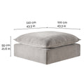 Aiden & Ivy Sereen Ottoman AI.F006C - Modular, Polyester, 136kg Capacity - SuperSaverAU - view 2