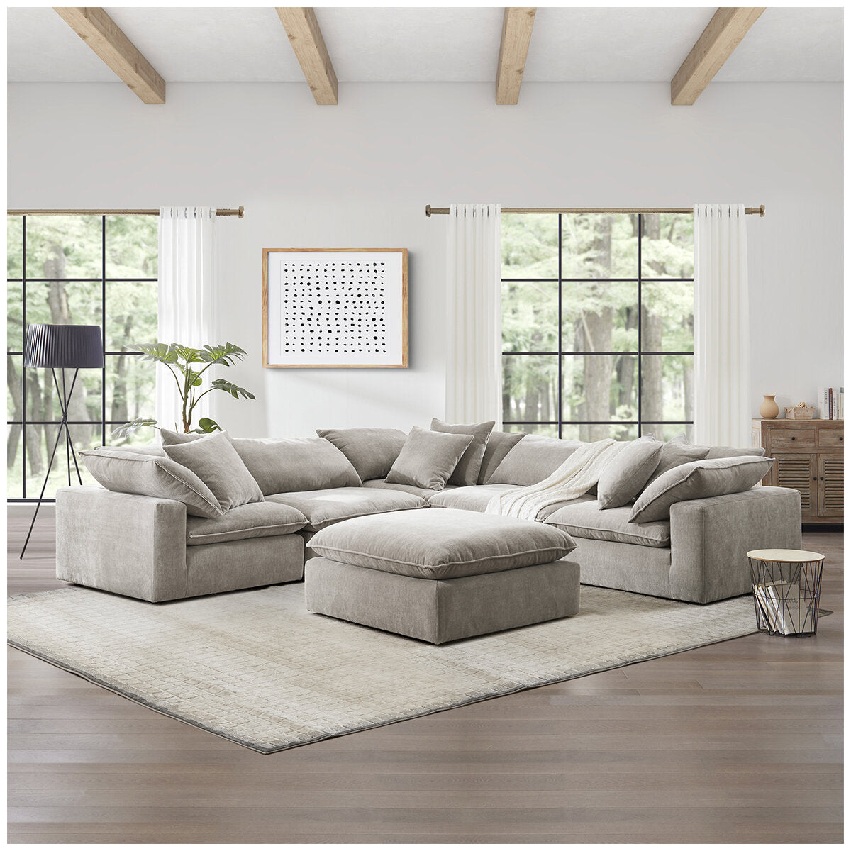 Aiden & Ivy 6 Piece Modular Sectional AI.F006C - Reversible Cushions, RDS Feather Foam