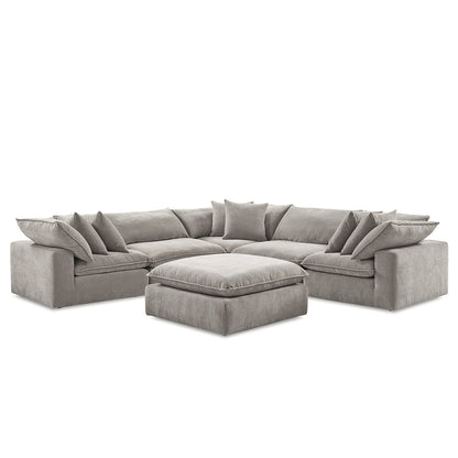 Aiden & Ivy 6 Piece Modular Sectional AI.F006C - Reversible Cushions, RDS Feather Foam