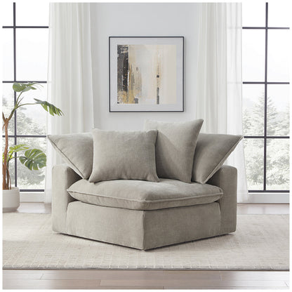 Aiden & Ivy Sereen Corner Sofa AI.F006C - Modular Sectional, 2 Pillows, Polyester Fabric