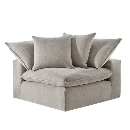 Aiden & Ivy Sereen Corner Sofa AI.F006C - Modular Sectional, 2 Pillows, Polyester Fabric