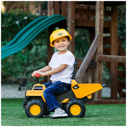 CAT Play and Ride Dump Truck 83404 - 2-in-1 Toy & Ride-On, Light & Sound, Ages 18m-6y