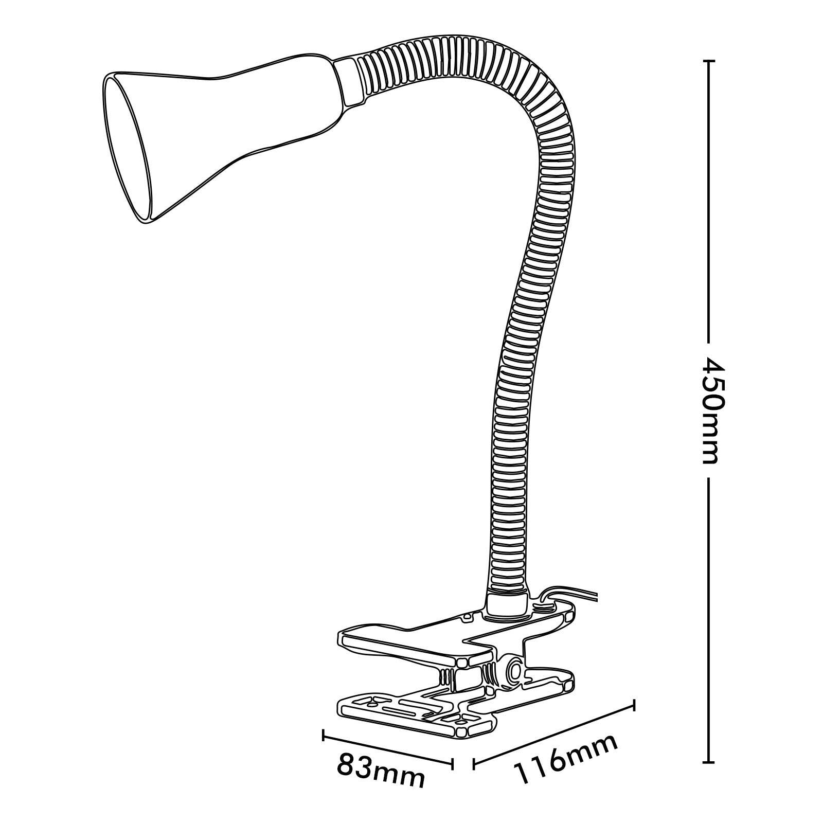 Brilliant Lighting Vito White Metal Adjustable Clamp Lamp E14 19759/05