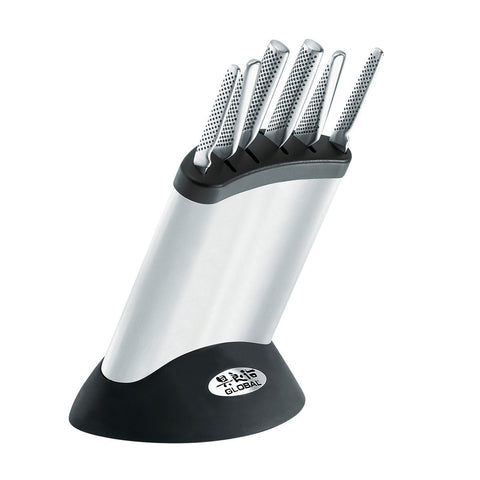 Global Synergy 7 piece knife block set - stainless steel construction - made in Japan - 79575