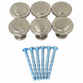 Ikonic Brushed Nickel Cupboard Knob Set - 6 Piece - Metal - Easy Install - SuperSaverAU - view 1