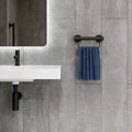 Evekare 300mm Black Towel Rail with Grab Rail - Stainless Steel - 250kg Capacity - SuperSaverAU - view 3