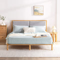 Zinus Double Bamboo Bed Frame - Natural Bamboo, Upholstered Headboard, Slatted Support - AU-FPWNH8ZC-08D