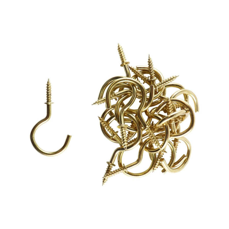 Everhang Cup Hook - 21mm - Brass Plated - 20 Pack - SuperSaverAU - view 1