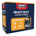 Grunt 158L Trade Cleanup Rubbish Bags 1140 x 830mm Black 24 Pack