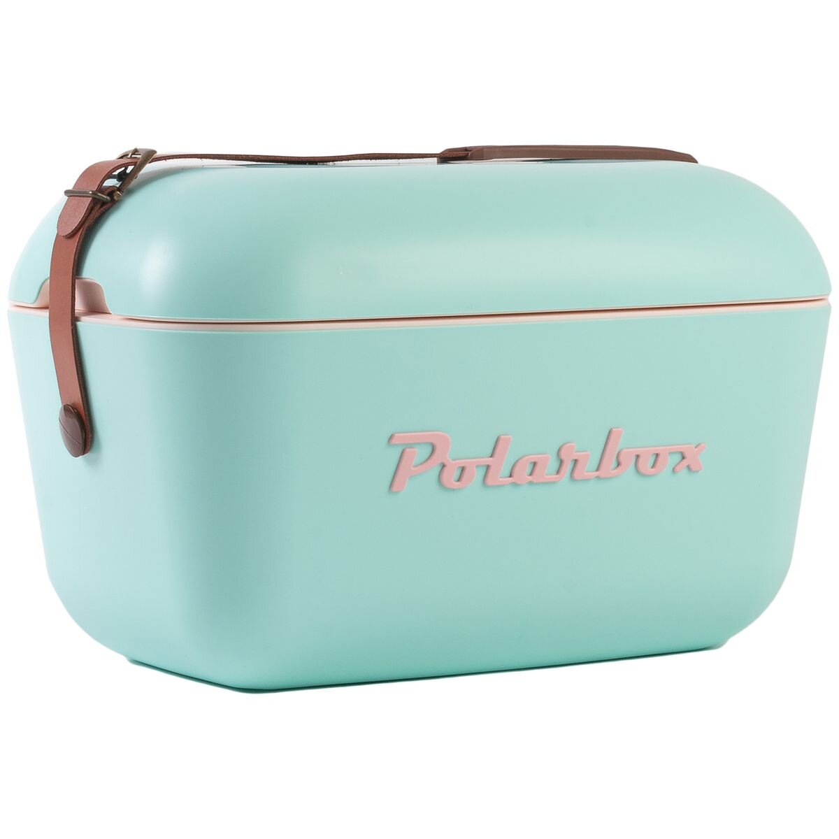 Polarbox Classic 12L Cooler - Cyan, Retro Design, Leather Shoulder Strap, Made in Spain - PLBC12C