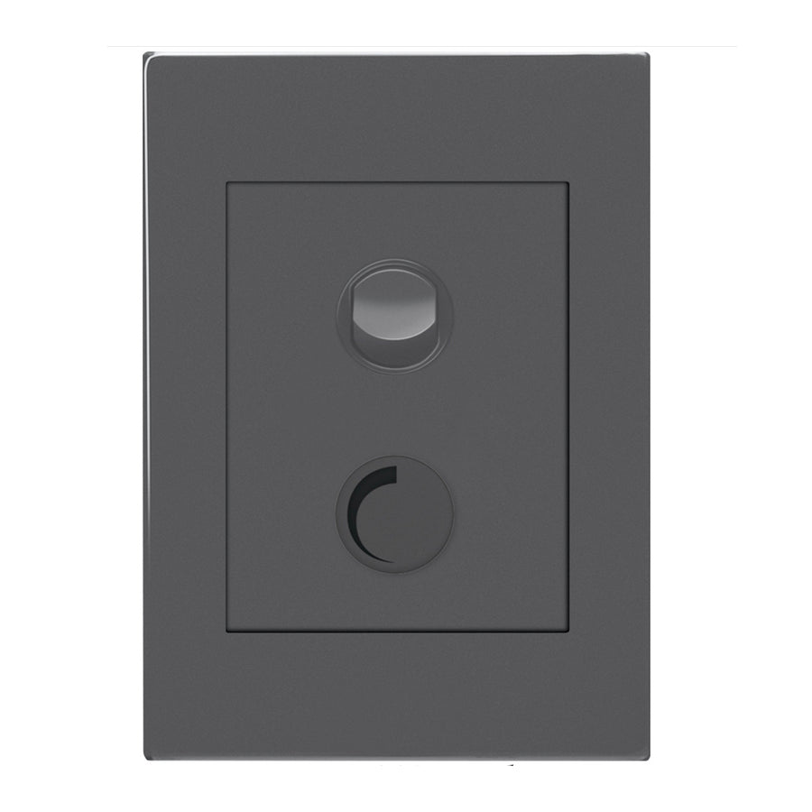 HPM VIVO 250W Trailing Edge Dimmer, Grey, Vertical Rotary, 1 Gang 240V (EV250TGR)