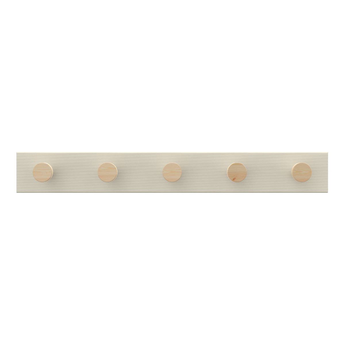 Mode - 5 Timber Hooks on Beige Board Hook Rack - 600mm - Beige - Durable Storage Solution - SuperSaverAU - view 1
