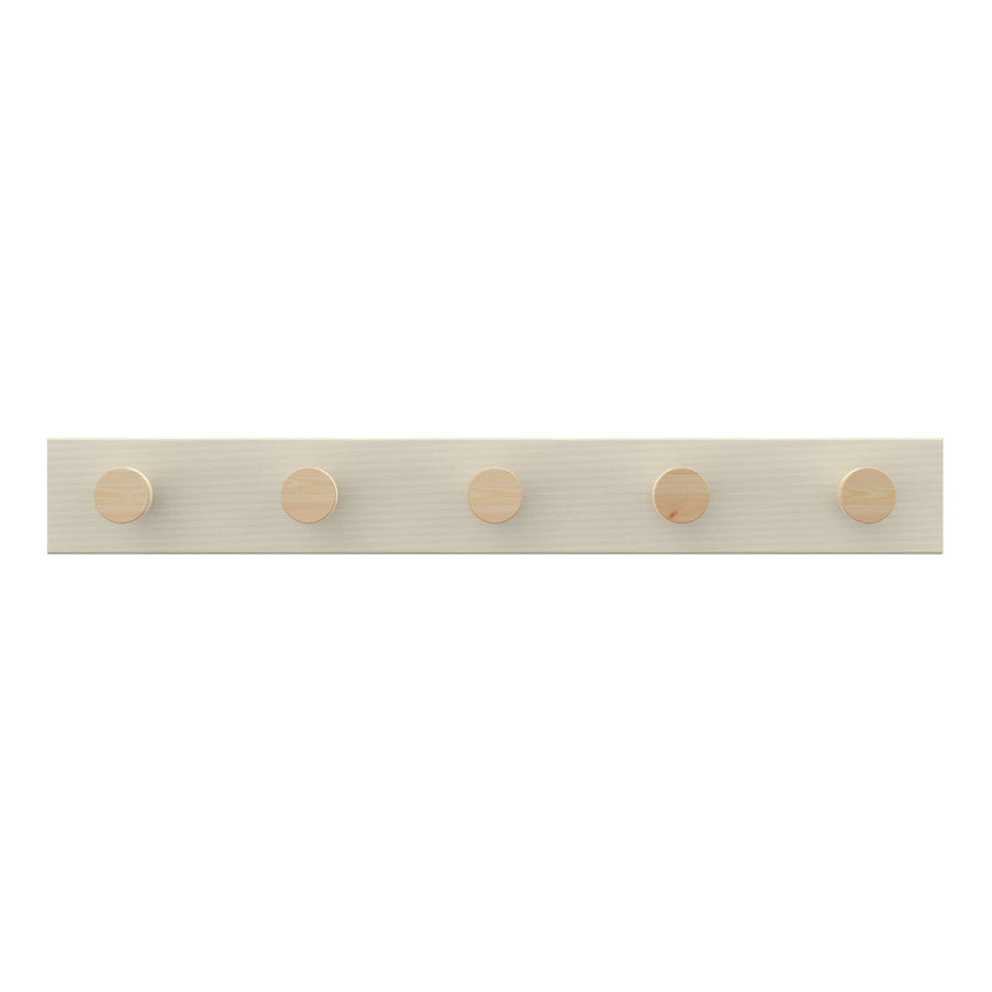 Mode - 5 Timber Hooks on Beige Board Hook Rack - 600mm - Beige - Durable Storage Solution - SuperSaverAU - view 1