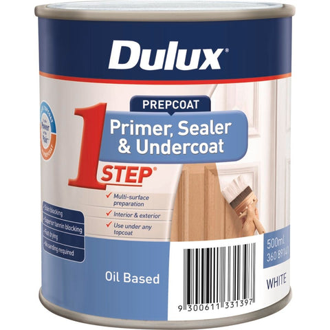 Dulux White Prepcoat 500ml Oil Based Primer Sealer Fast Drying - SuperSaverAU - view 1