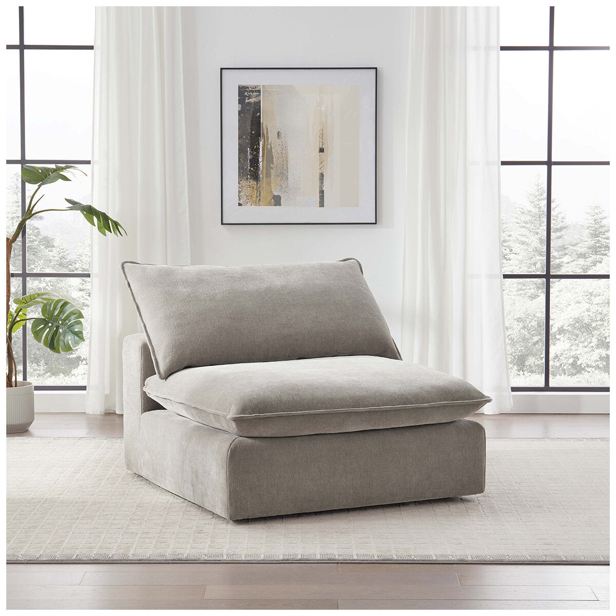 Aiden & Ivy Armless Chair AI.F006C - Modular, Durable Fabric, 136kg Capacity