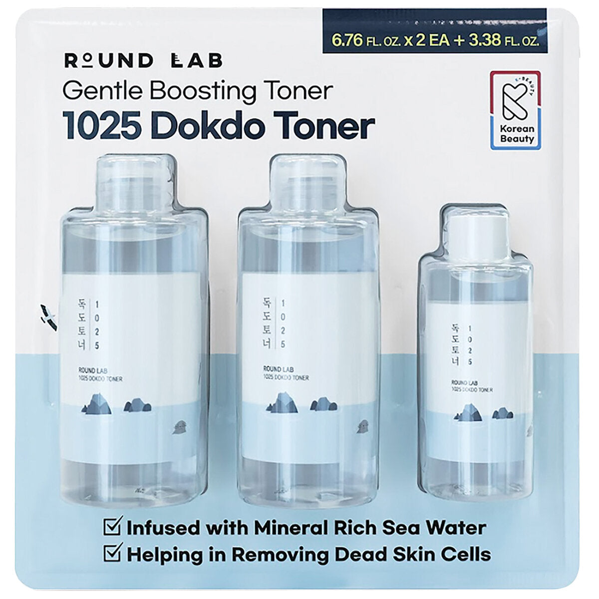 Round Lab 1025 Dokdo Toner Set 500ml - Exfoliating & Hydrating, Model 8809962540904
