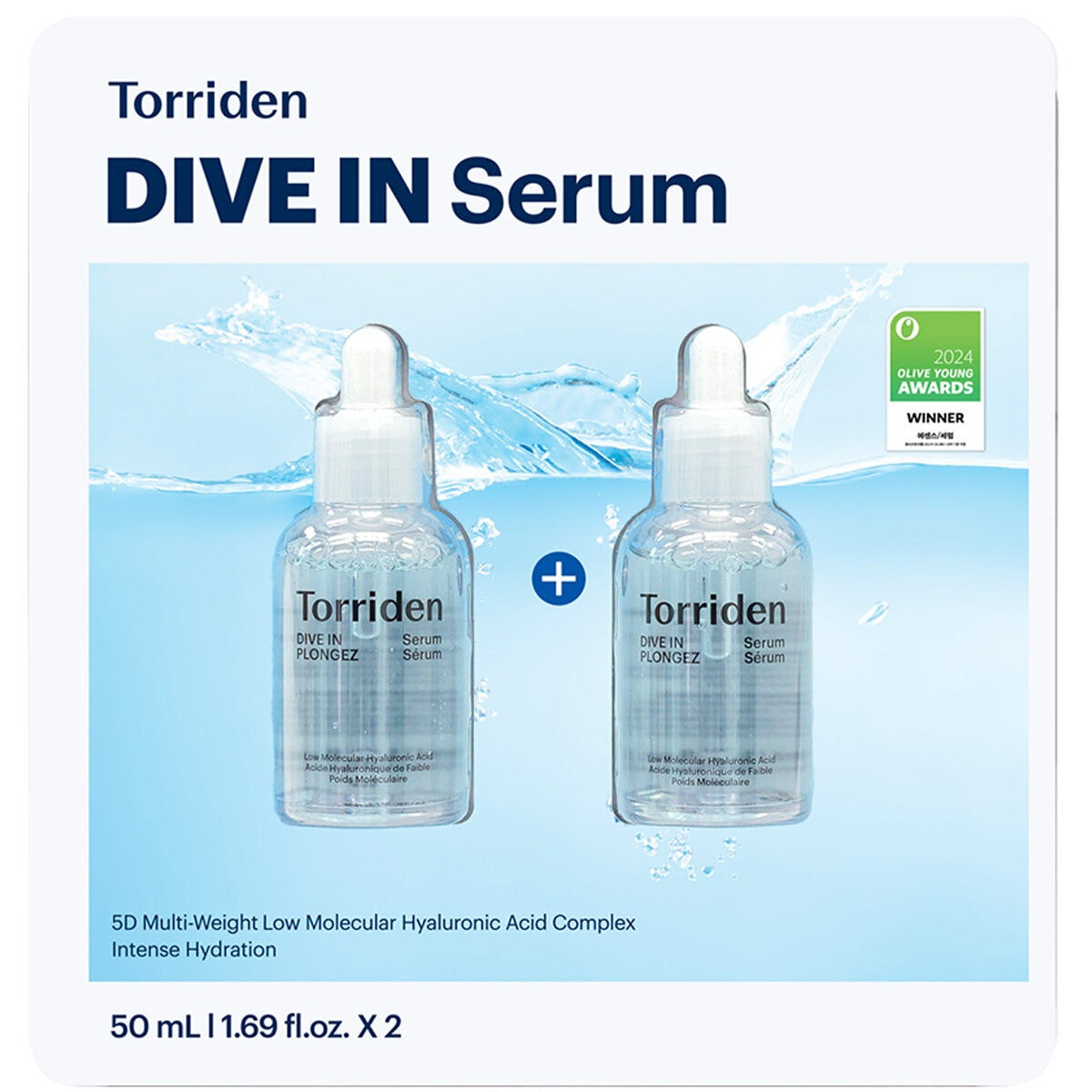 Torriden Dive In Serum 2x50ml - Hydrating, Vegan, All Skin Types, Model 8809784602859 - SuperSaverAU - view 1