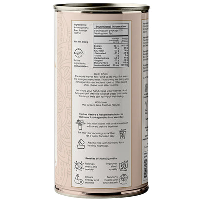 Mai Greens Ashwagandha Powder 600g - Stress Relief, Non-GMO, EPAUS00018