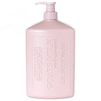 Australian Botanical Body Wash 1.5L - Goats Milk & Raspberry, Luxurious Cleanse, Australian Made