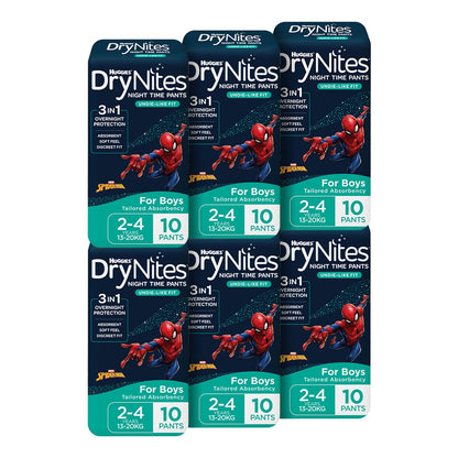 Huggies DryNites Boys Night Pants 2-4Y 60 Pack - Rapid Absorbency, Leak Lock, Model 21489