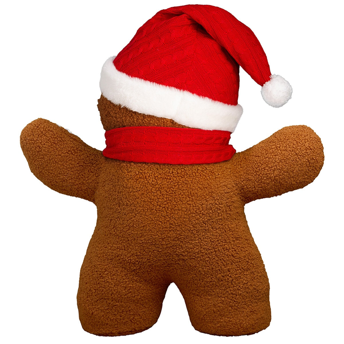 Mullally Gingerbread Man Plush 56cm Red - Festive Holiday Decor, Weighted Base