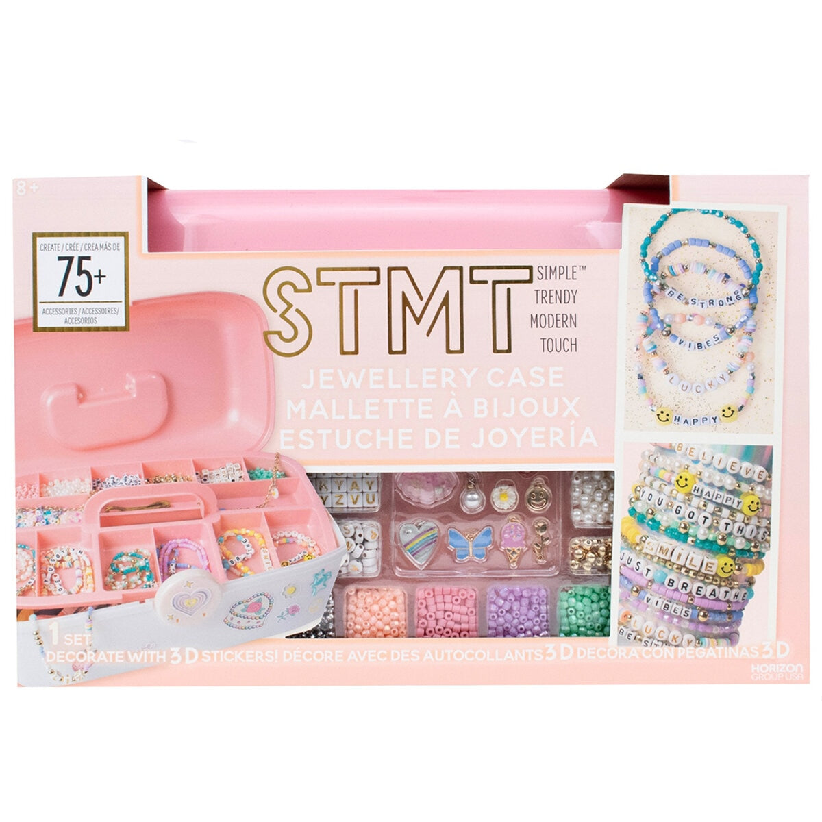 STMT Jewellery Case Kit - Model 233912-POD, 2,655 Beads, 258 Alphabet Beads, 10 Charms