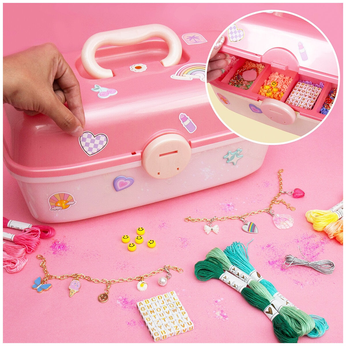 STMT Jewellery Case Kit - Model 233912-POD, 2,655 Beads, 258 Alphabet Beads, 10 Charms