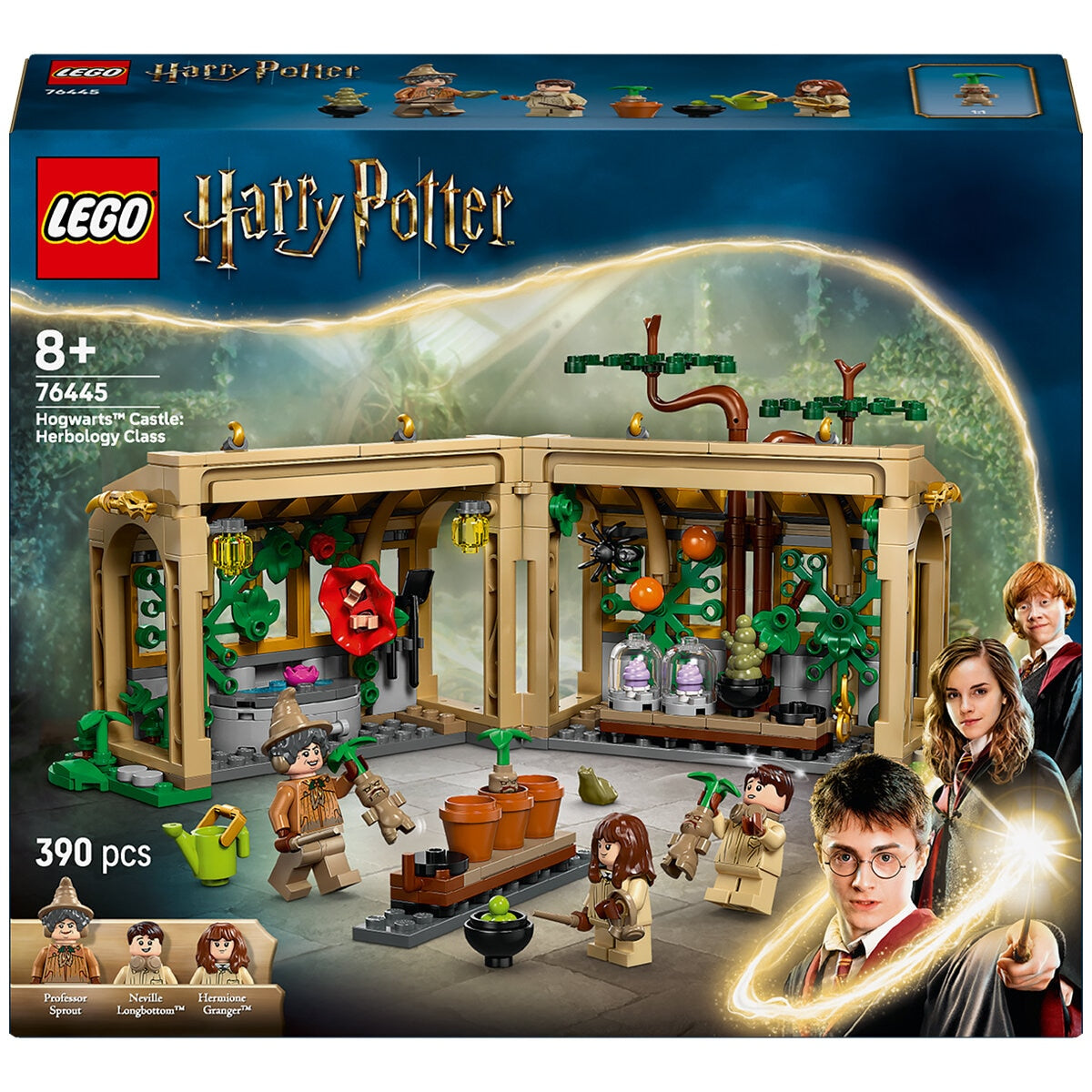 LEGO Harry Potter Herbology Class Set 76445 - Greenhouse, Minifigures, 390 Pieces, Ages 8+