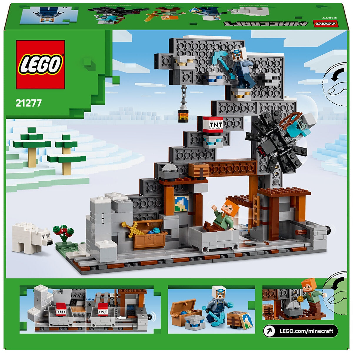 LEGO Minecraft The Pickaxe Mine 21277 Set with Minifigures & Minecart, 530 Pieces, Ages 8+ - SuperSaverAU - view 10