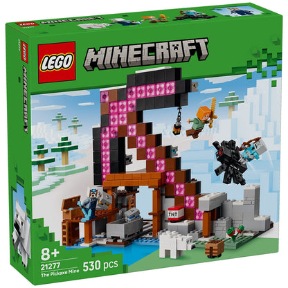 LEGO Minecraft The Pickaxe Mine 21277 Set with Minifigures & Minecart, 530 Pieces, Ages 8+