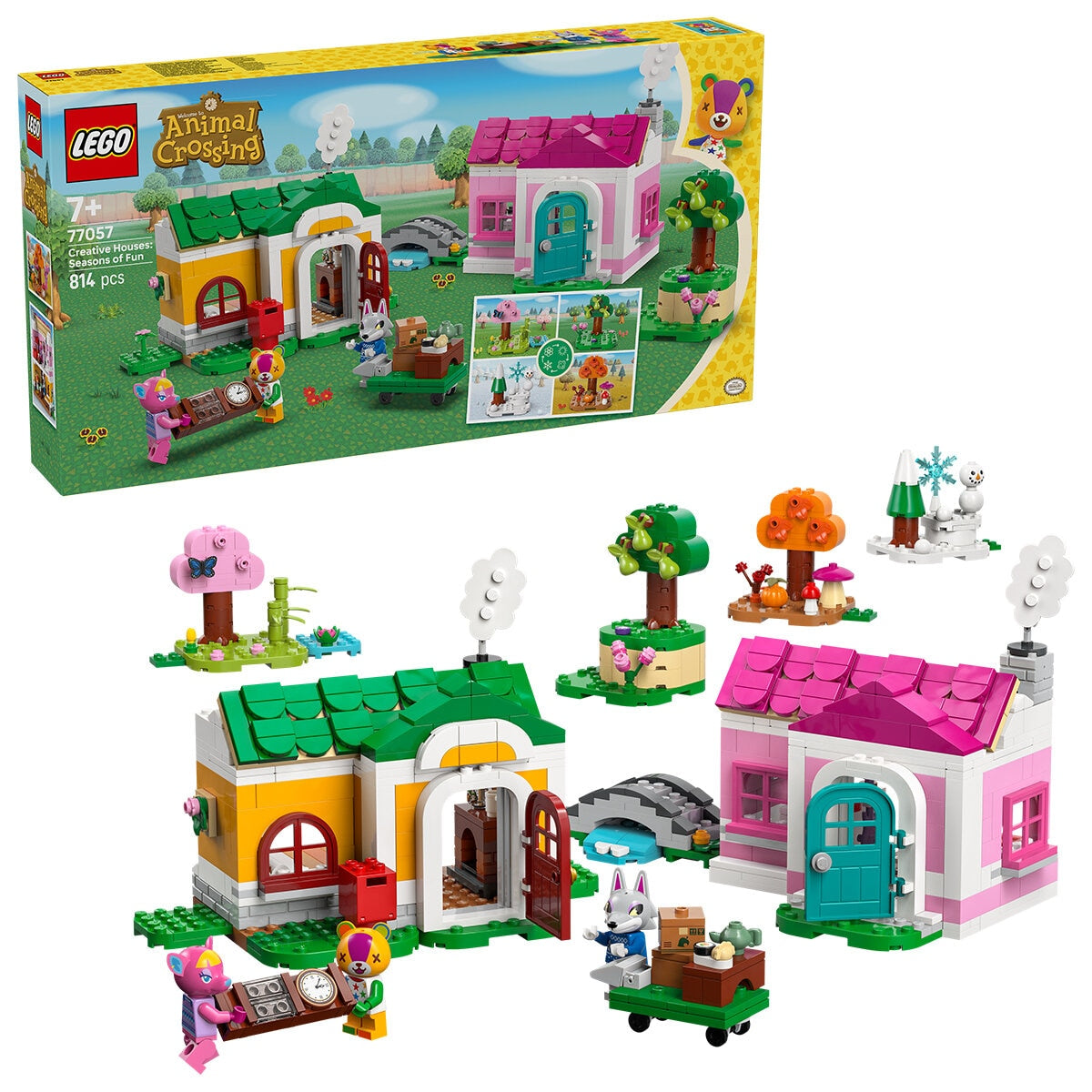 LEGO Animal Crossing Creative Houses 77057: 3 Minifigures, Seasonal Modules, 814 Pieces