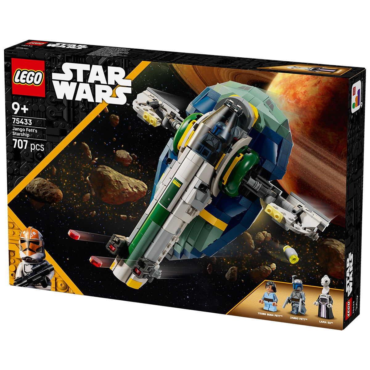 LEGO Star Wars Jango Fett’s Starship 75433, 707 Pieces, 3 Minifigures, Ages 9+