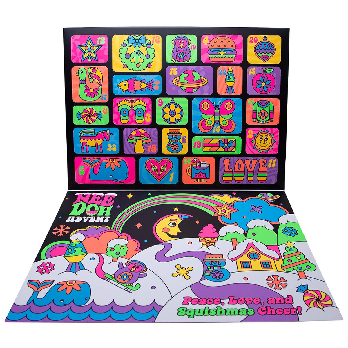 NeeDoh Advent Calendar 2025 - 24 Teenie Toys, Christmas Editions, Model SCH-SQMAC25