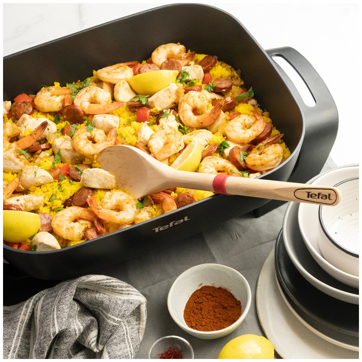 Tefal Easy Square Electric Frypan KC6018, 7L Capacity, Non-Stick, Adjustable Temp