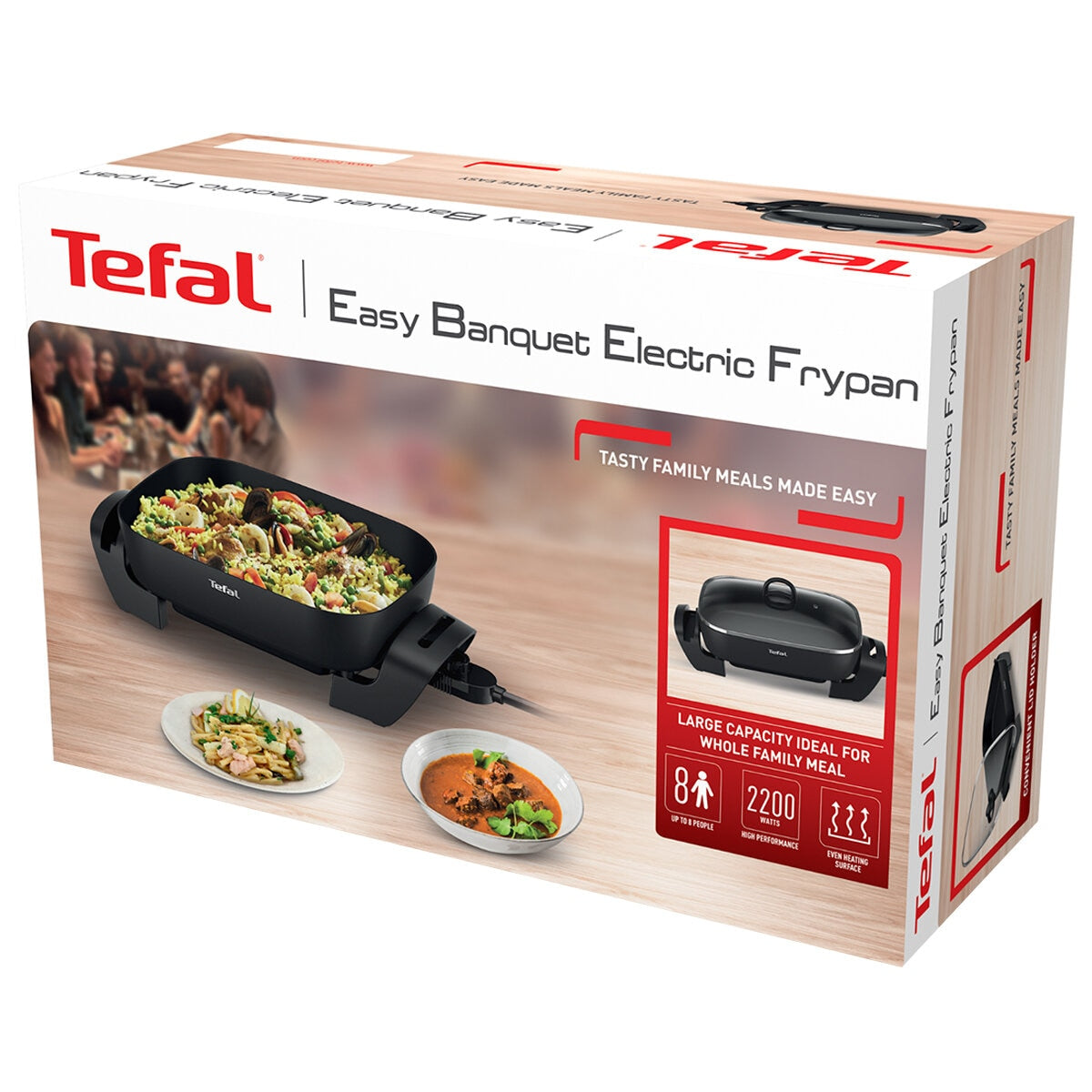 Tefal Easy Square Electric Frypan KC6018, 7L Capacity, Non-Stick, Adjustable Temp - SuperSaverAU - view 9