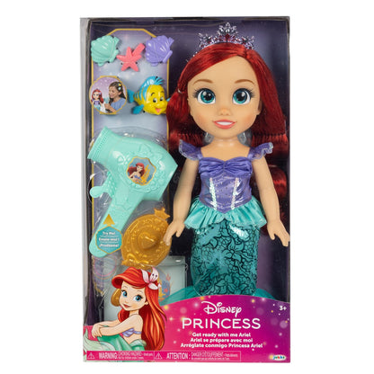 Disney Princess Doll & Hair Play Set - Ariel, Belle, Elsa + Accessories