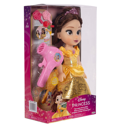 Disney Princess Doll & Hair Play Set - Belle, Ariel, Rapunzel, Elsa, Jasmine, Moana