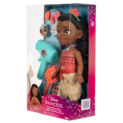 Disney Princess Doll & Hair Play Set - Moana, Ariel, Belle, Rapunzel, Elsa, Jasmine