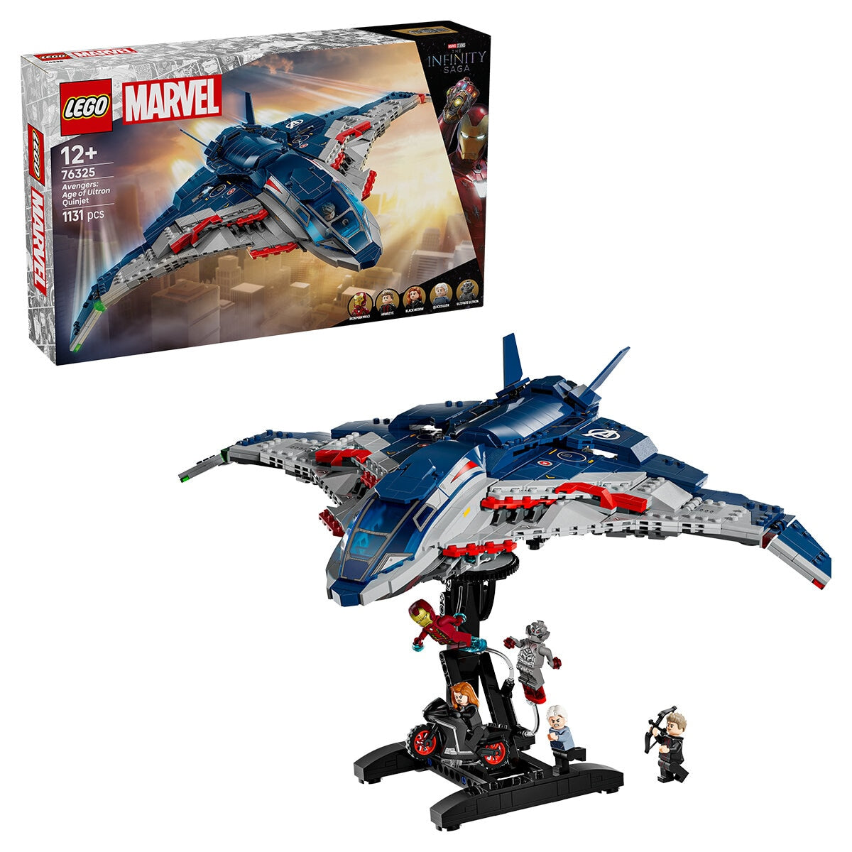 LEGO Marvel Avengers Quinjet 76325, 1,131 Pieces, Includes Minifigures, Ages 12+