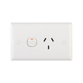DETA 15A Solid Plate Single Power Point, White Polycarbonate, Indoor (3215B)