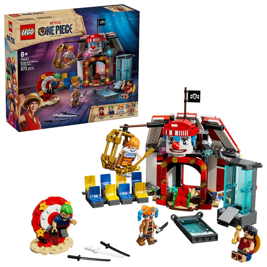 LEGO ONE PIECE Buggy the Clown Circus Tent 75637, 573 Pieces, Ages 8+, Includes Luffy & Zoro - SuperSaverAU - view 1